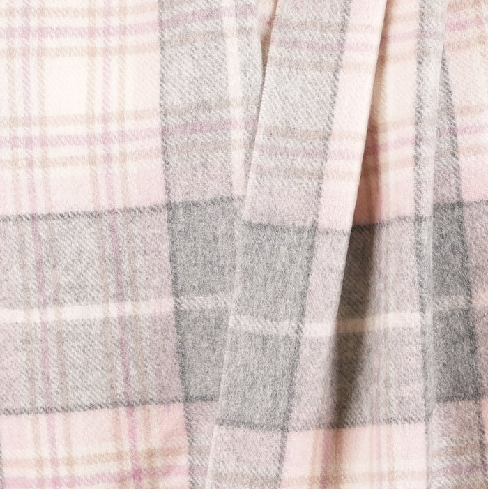Premium 100% Pure Cashmere Wide Fringed Scarf - MACKELLAR PINK - Heritage Of Scotland -