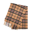 Premium 100% Pure Cashmere Wide Fringed Scarf - THOMSON CAMEL - Heritage Of Scotland -