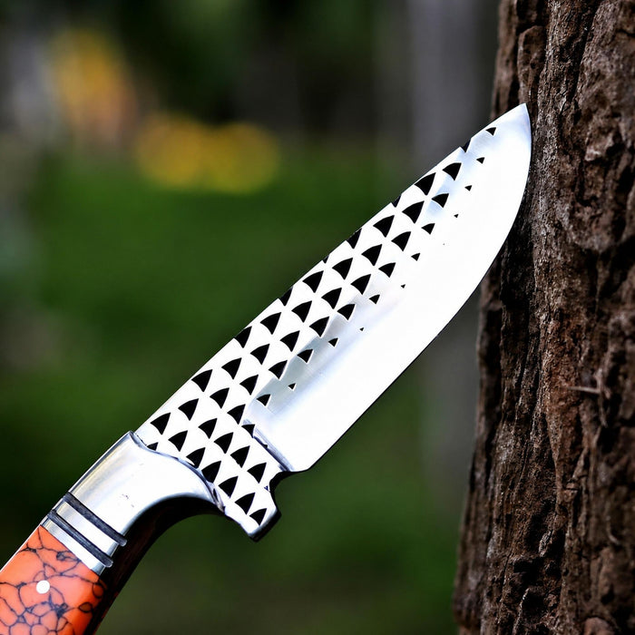Premium Cowboy Hunting Knife D2 Steel – Durable and Stylish Turquoise Handle - RFE Marketing Ventures