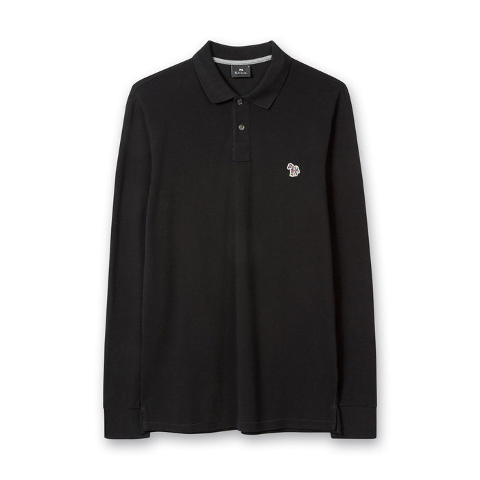 PS Paul Smith - Reg Fit LS Polo Shirt in Black - Nigel Clare