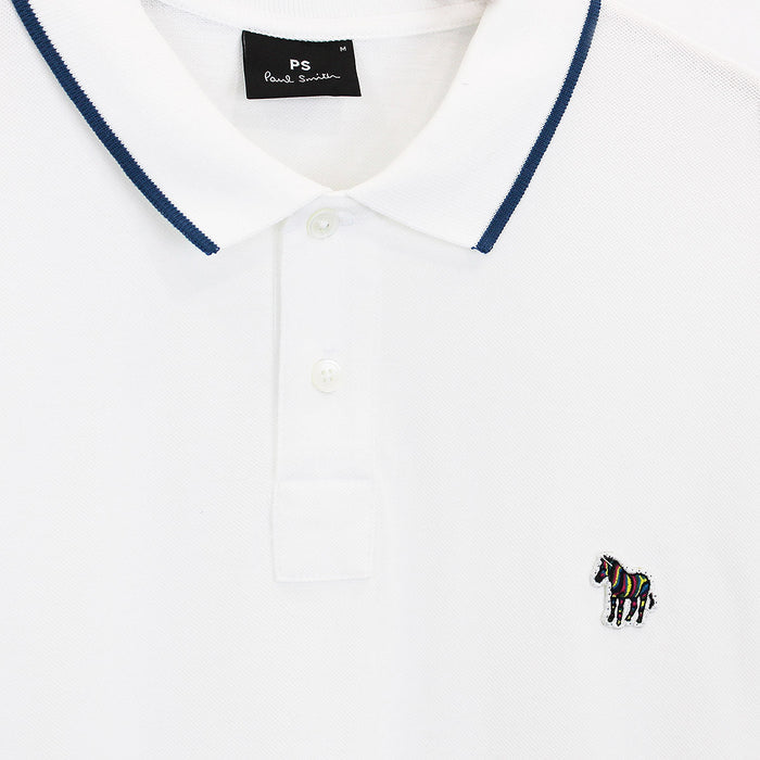 PS Paul Smith - Slim Fit LS Polo Shirt in White - Nigel Clare