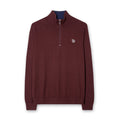 PS Paul Smith - Zip Neck Jumper in Burgundy - Nigel Clare