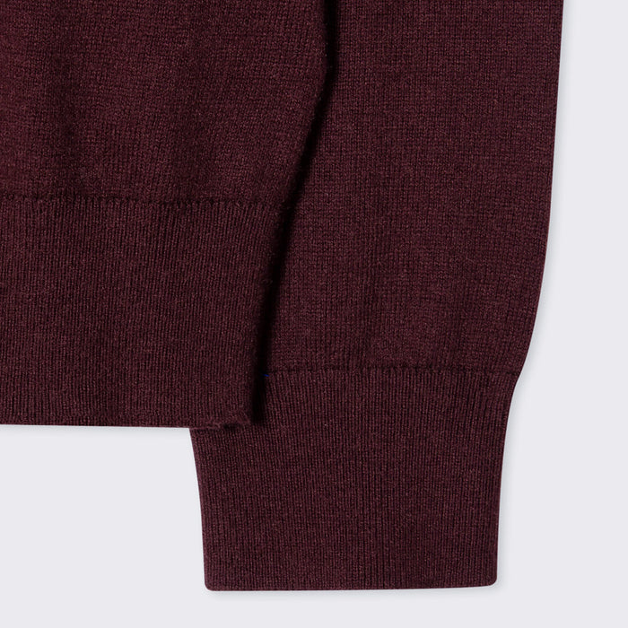 PS Paul Smith - Zip Neck Jumper in Burgundy - Nigel Clare