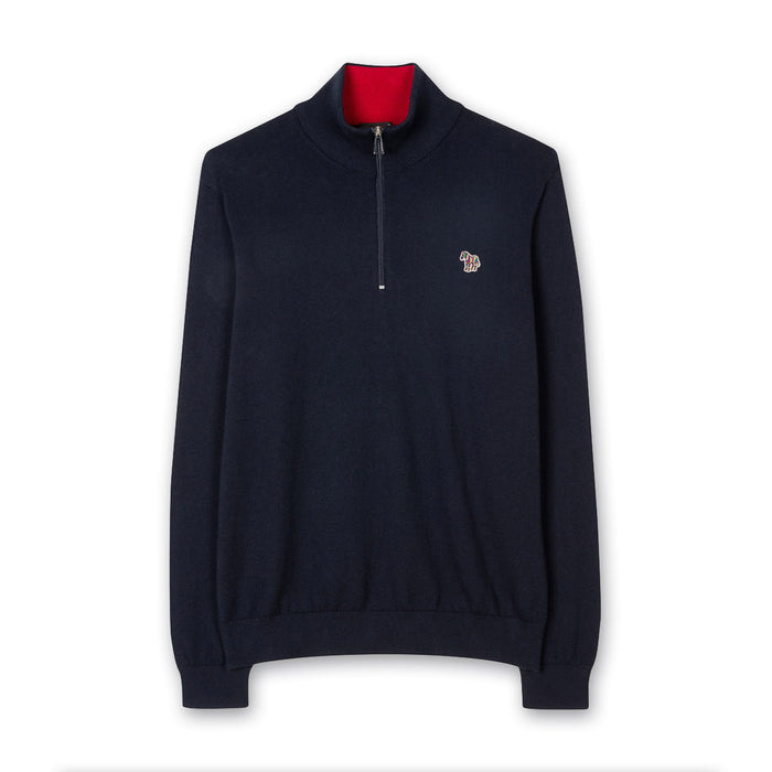 PS Paul Smith - Zip Neck Jumper in Navy - Nigel Clare