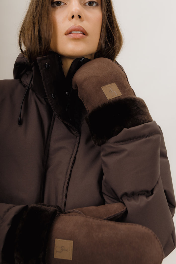 Urban Pioneers Female Puglia Mittens GLOVES AND MITTENS CHOCOLATE BROWN