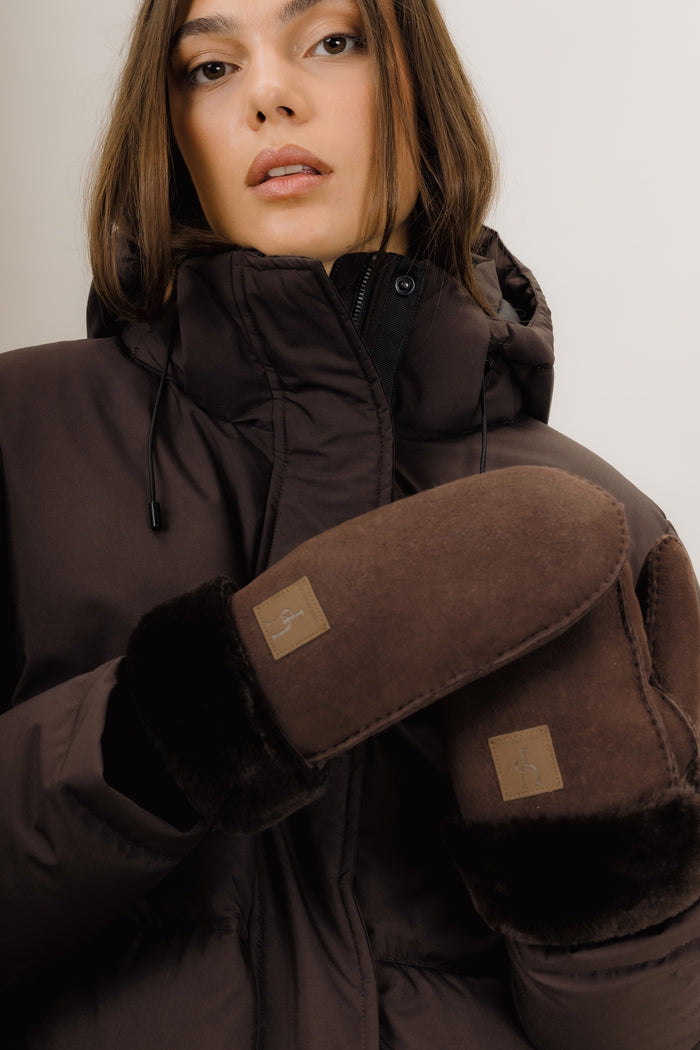 Urban Pioneers Female Puglia Mittens GLOVES AND MITTENS CHOCOLATE BROWN