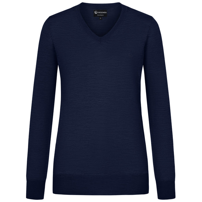 Giesswein V-Neck cotton Women - bleu océan 540