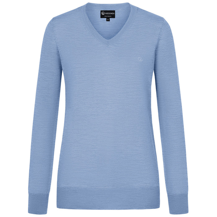 Giesswein V-Neck cotton Women - ciel bleu 519