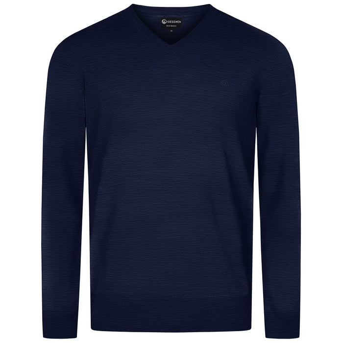 Giesswein V-Neck cotton Men - bleu océan 540