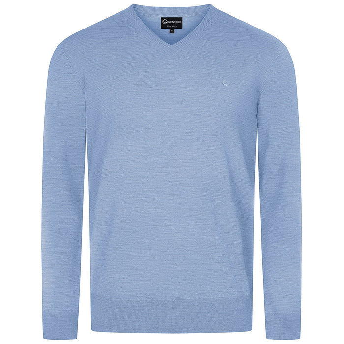 Giesswein V-Neck cotton Men - ciel bleu 519