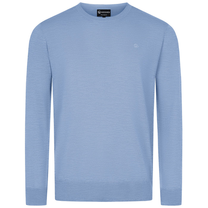 Giesswein Crew Neck cotton Men - ciel bleu 519