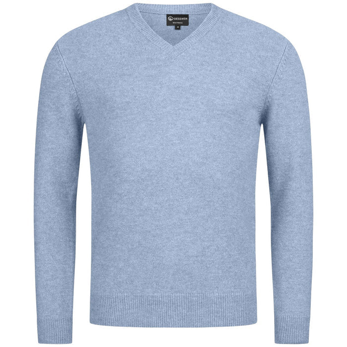 Giesswein Pullover Wool V-Neck M - ciel bleu 519