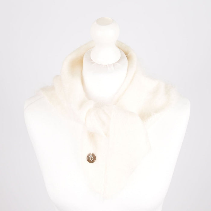 Pure Brushed Luxury Cashmere Triangle Head Scarf - WHITE - Heritage Of Scotland -