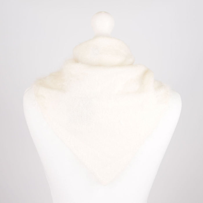 Pure Brushed Luxury Cashmere Triangle Head Scarf - WHITE - Heritage Of Scotland -