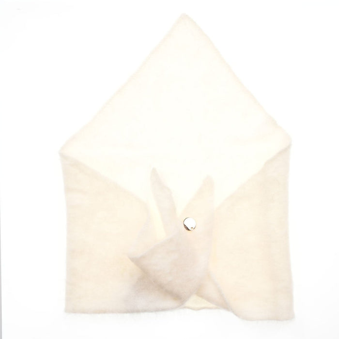 Pure Brushed Luxury Cashmere Triangle Head Scarf - WHITE - Heritage Of Scotland -