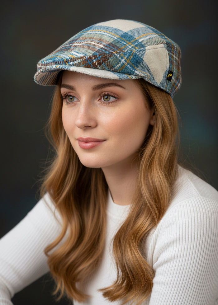 Pure Wool Aran Cap | Muted Blue