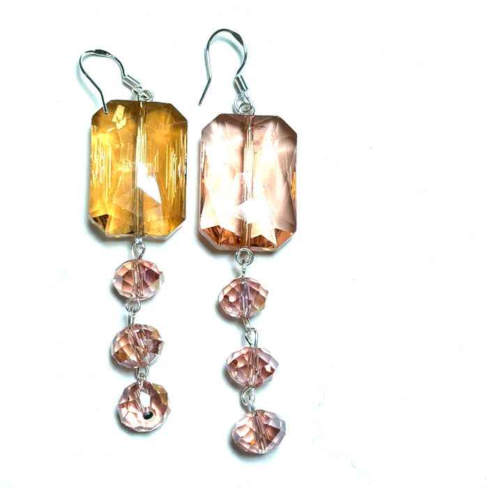 Style the Rectangle Tiered Crystal Earring exclusively at Born To Glam