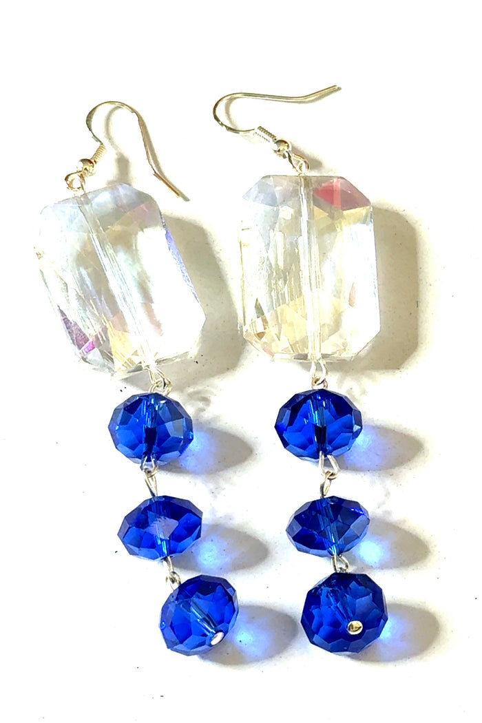 Style the Rectangle Tiered Crystal Earring exclusively at Born To Glam