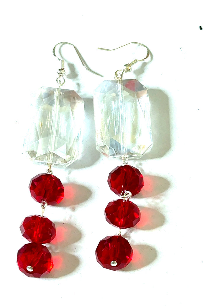 Style the Rectangle Tiered Crystal Earring exclusively at Born To Glam