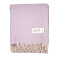 Recycled Wool Herringbone Blanket with Fringe - Soft Warm Throw - HEATHER - Heritage Of Scotland -