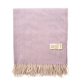 Recycled Wool Herringbone Knee Blanket – Pastel Fringed Throw - HEATHER
