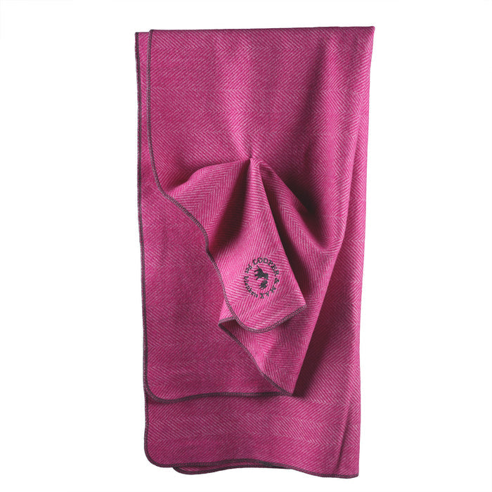 Recycled Wool Herringbone Pet Blanket – 150cm x 90cm - PINK