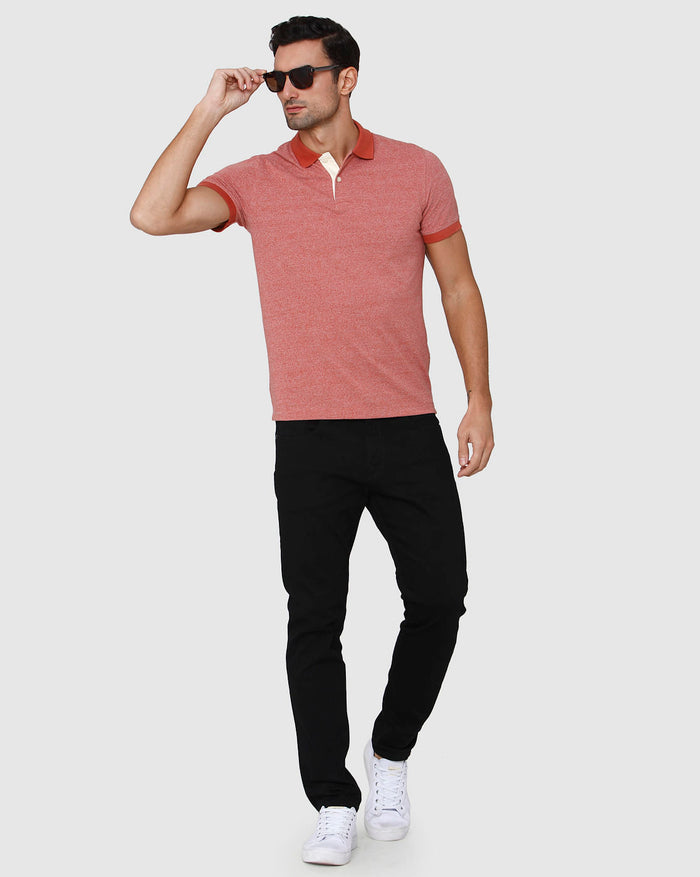 Red Polo Neck T-Shirt