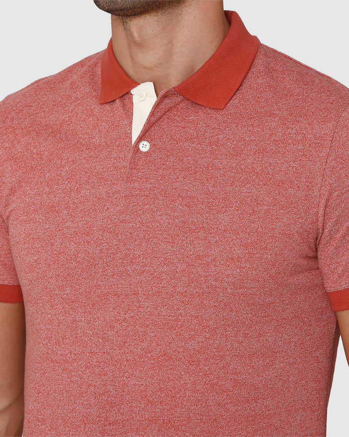 Red Polo Neck T-Shirt