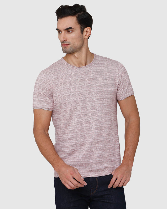 Red Striped Crew Neck T-Shirt