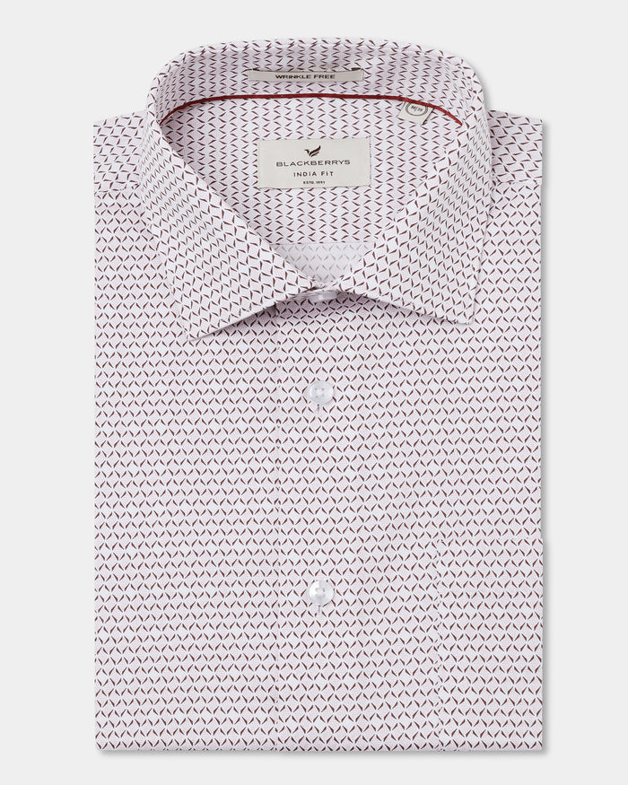 Red Unwrinkle Printed Shirt - Everest