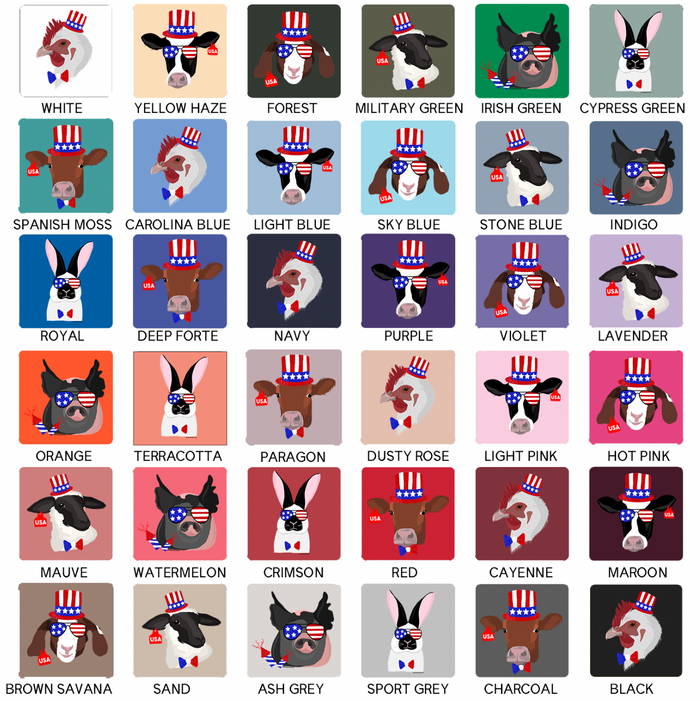 Red, White, and Blue Animals-CHOOSE YOUR ANIMAL– Crewneck