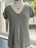 Reece Raw Edge Top in olive