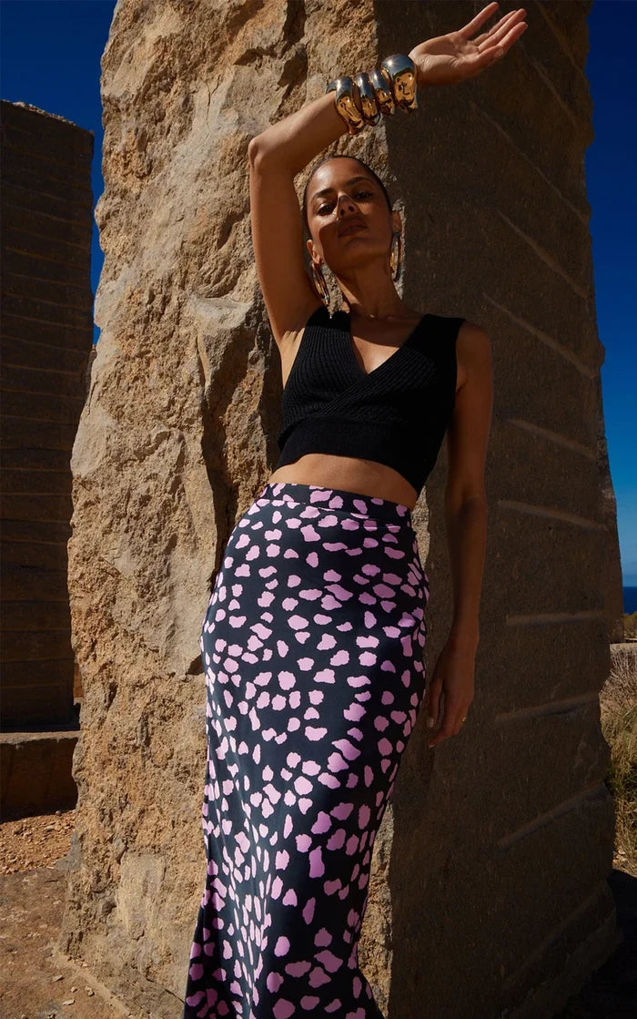 Renzo Skirt (Pink On Black Cloud)