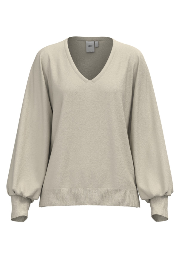 Ronnie Knitted V-Neck Jumper (Sanshell)