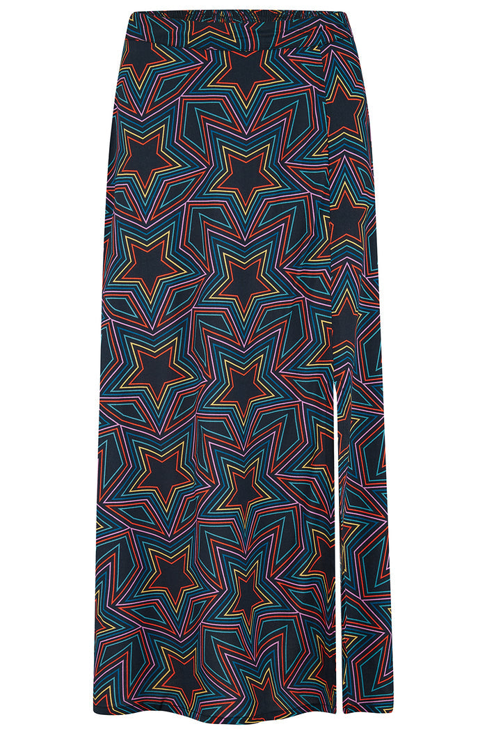 Rosalind Skirt (Black, Rainbow Star Explosion)