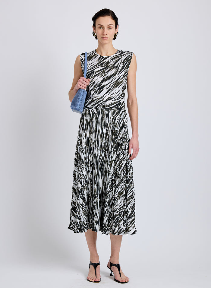 Runa Skirt in Printed Soft Twill