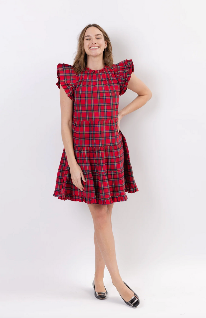 Sail to Sable Ruffle Neck Dress