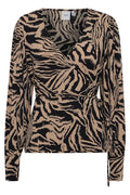 SANNY WRAP TOP (BLACK & TAN)