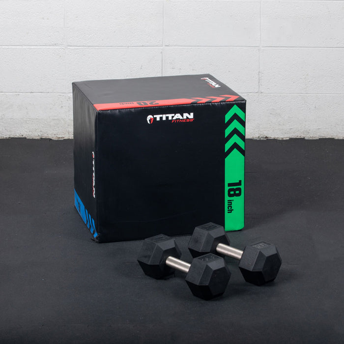 20 LB Straight Stainless Steel Hex Dumbbells