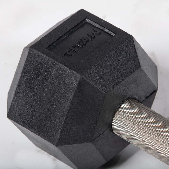 20 LB Straight Stainless Steel Hex Dumbbells