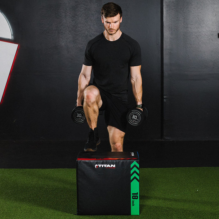 3-In-1 Heavy Foam Plyometric Box - Plyo Box Size: 16" x 18" x 20"
