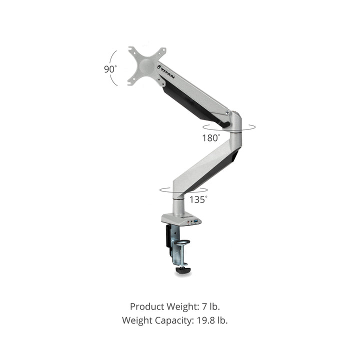 Scratch and Dent - Single Monitor Aluminum Gas Spring Mount - FINAL SALE