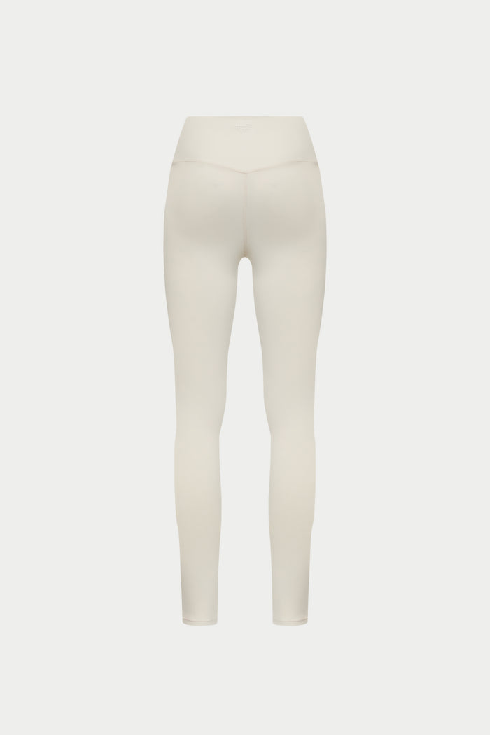 SCULPTING STRETCH CROSSOVER WAISTBAND LEGGINGS - BONE