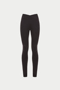 SCULPTING STRETCH CROSSOVER WAISTBAND LEGGINGS - CHOCOLATE