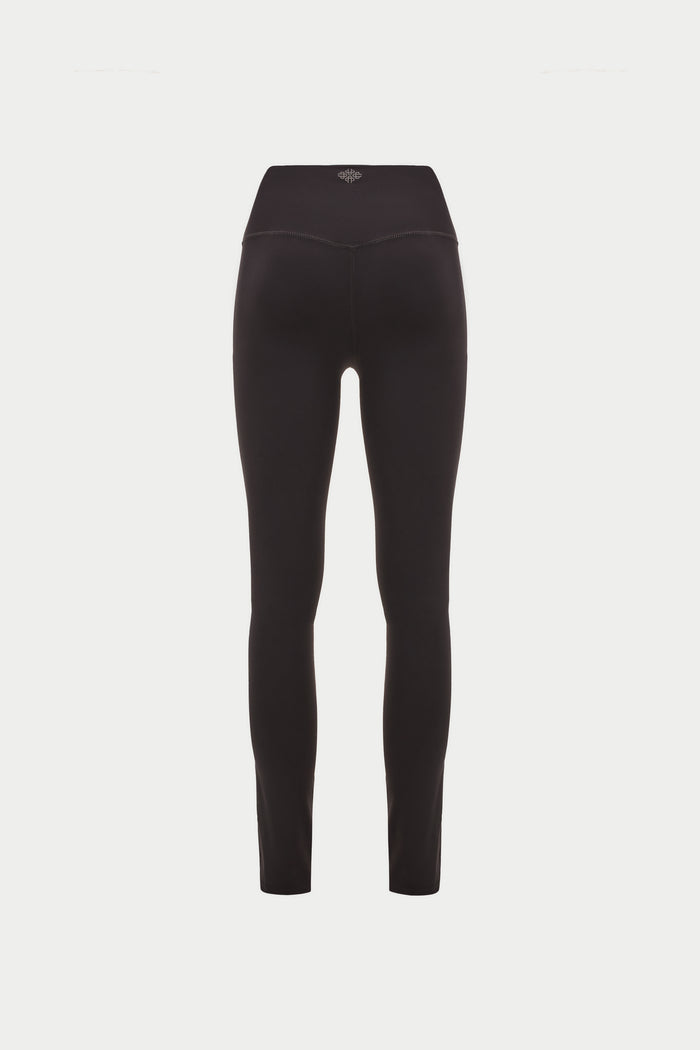 SCULPTING STRETCH CROSSOVER WAISTBAND LEGGINGS - CHOCOLATE