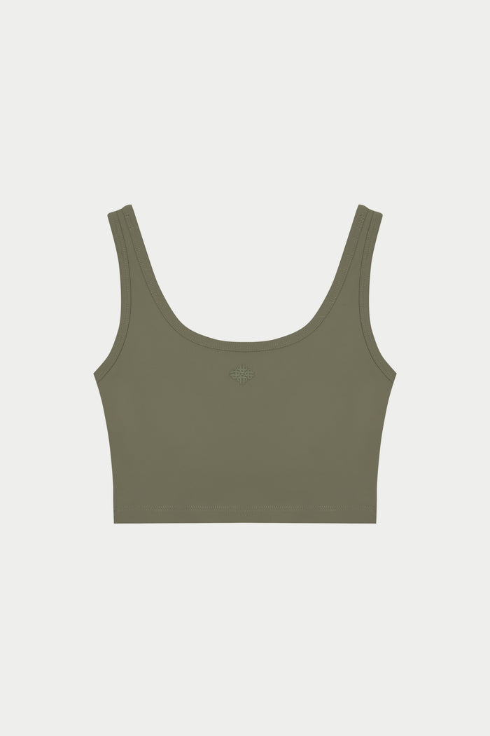 SCULPTING STRETCH EMBLEM SPORTS BRA - KHAKI