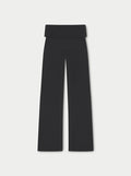 SCULPTING STRETCH FOLDOVER WAISTBAND YOGA PANTS - BLACK