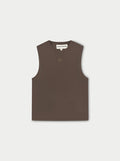 SCULPTING STRETCH HIGH NECK EMBLEM RACER - CHOCOLATE