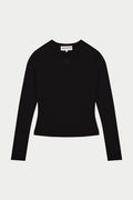 SCULPTING STRETCH LONG SLEEVE TOP - BLACK