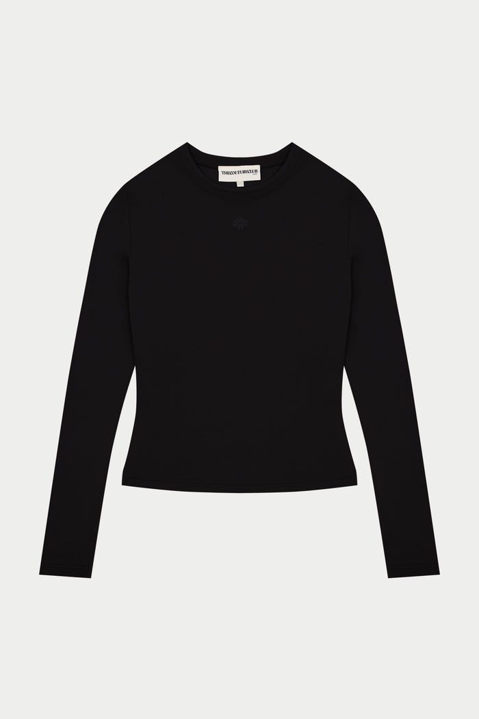 SCULPTING STRETCH LONG SLEEVE TOP - BLACK